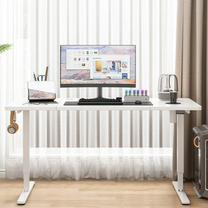 Birou electric cu ridicare alb 160x80 Înălțime reglabilă 72-118 cm