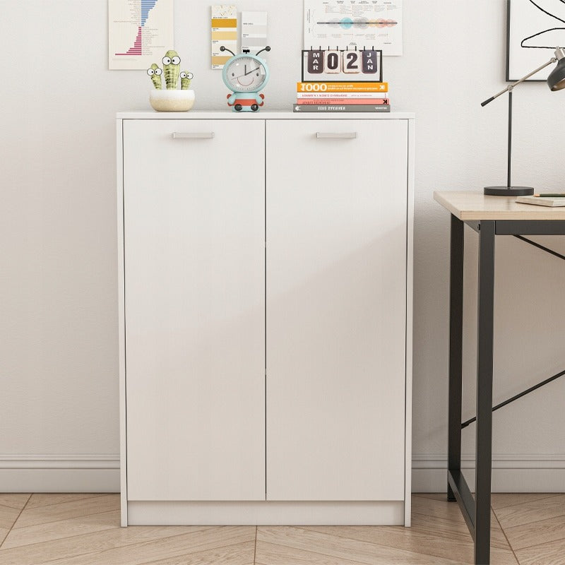 Birou loft 2 uși bibliotecă cu rafturi spațioase independent alb 108 cm