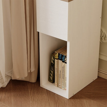 Noptieră îngustă cu sertar – masă cu raft – loft modern – 55 cm