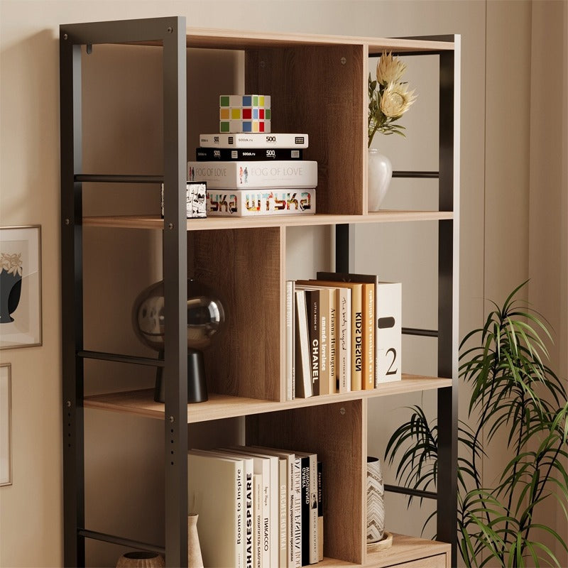 Bibliotecă universală modernă cu dulapuri încuiabile, spațioasă, în stil loft