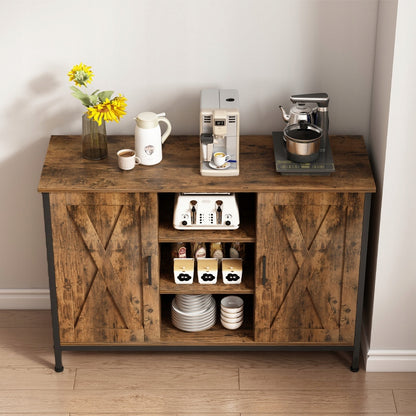 Comoda de sertare și rafturi deschise 100x70x35 cm - Vintage maro, stil rustic