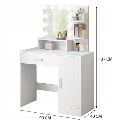 Masă de machiaj cu oglindă LED, stil modern și elegant