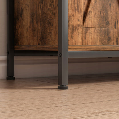 Comoda de sertare și rafturi deschise 100x70x35 cm - Vintage maro, stil rustic