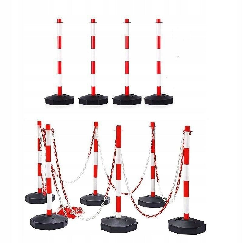 Stâlp de barieră pentru parcare rutieră roșu și alb, 85 cm