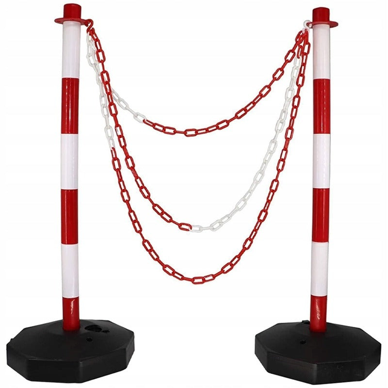 Stâlp de barieră pentru parcare rutieră roșu și alb, 85 cm