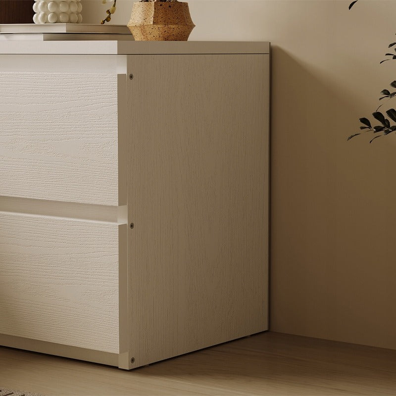 Noptieră pentru dormitor sau sufragerie, 2 sertare, stil loft, albă, modernă