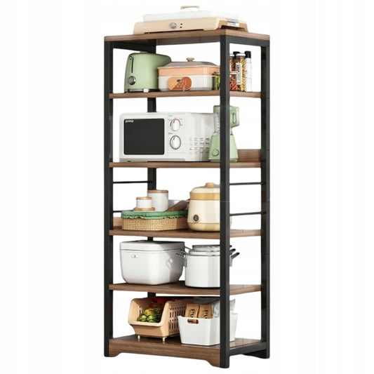 Bibliotecă industrială maro, 5 niveluri, stil loft, 160 cm