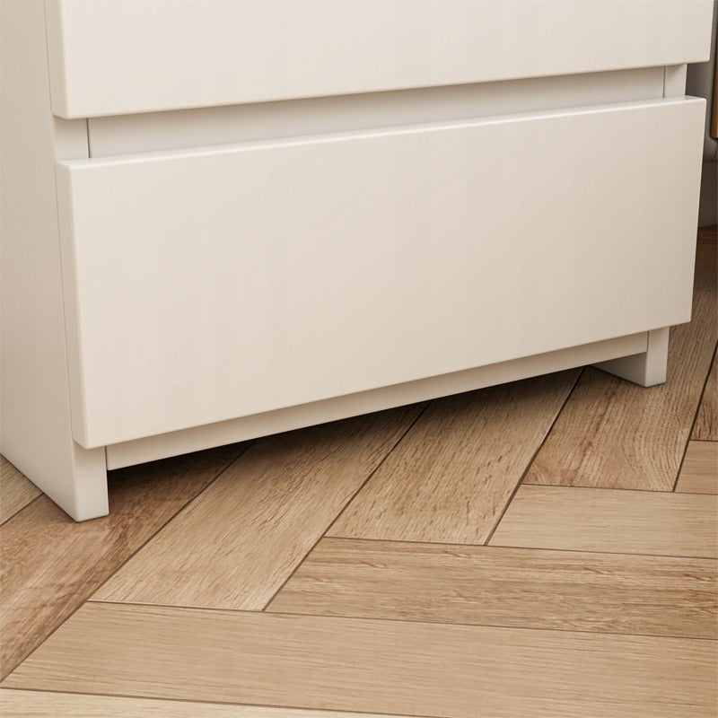 Măsuță de noptieră Alb cu 2 sertare 40 cm - stil loft modern, MDF