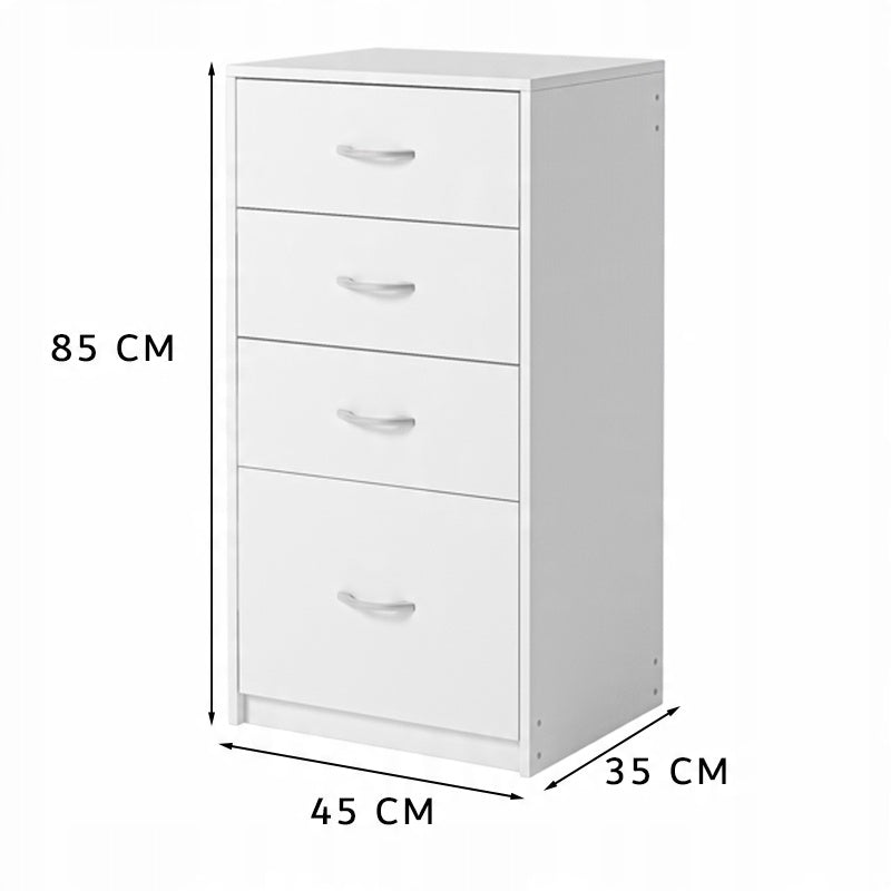 Raft modern cu 4 sertare stil loft comodă albă dulap mare de birou 85 cm