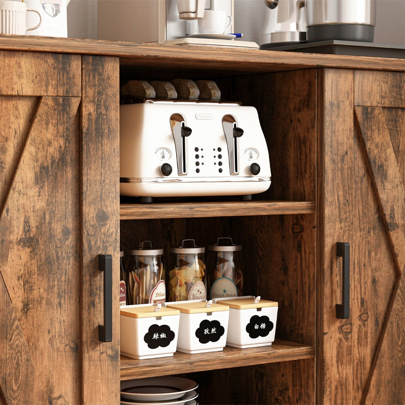 Comoda de sertare și rafturi deschise 100x70x35 cm - Vintage maro, stil rustic