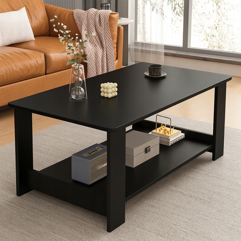 Raft industrial de birou în stil loft, din lemn – 2 rafturi – consolă maro rustic