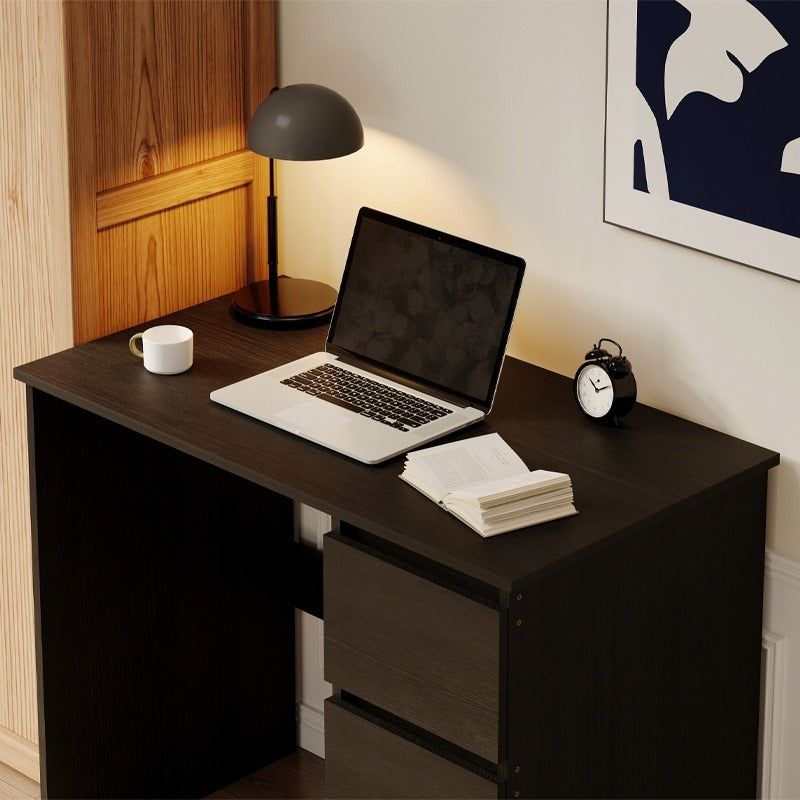 Birou de calculator modern, negru, tip loft, cu sertare pentru tineri