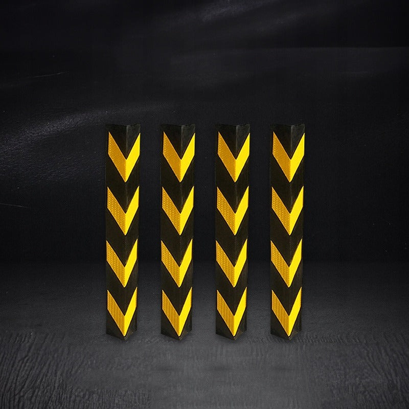 4 x Protecție pentru colțuri de parcare, reflector din cauciuc galben, 80 cm