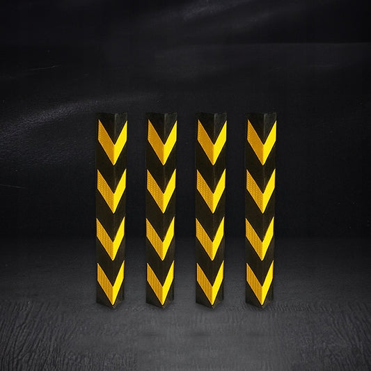 4 x Protecție pentru colțuri de parcare, reflector din cauciuc galben, 80 cm