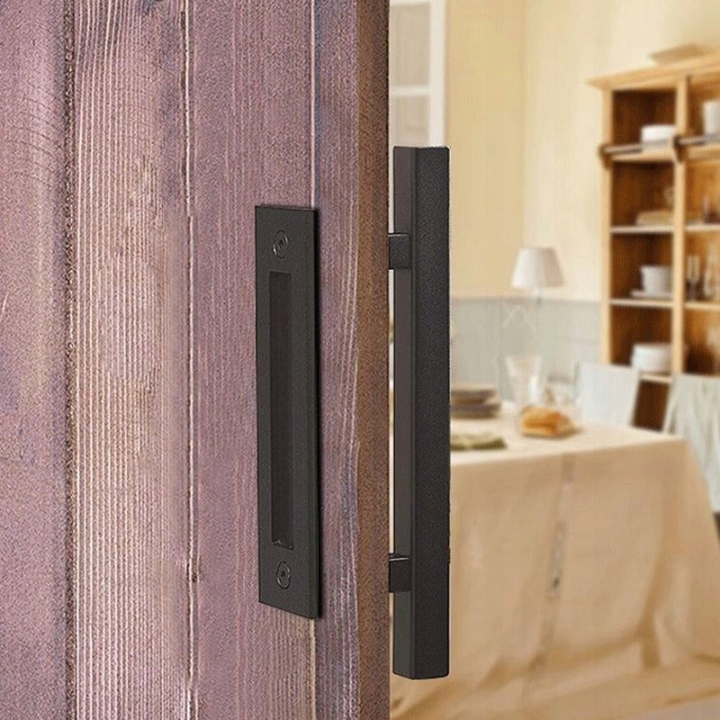 Mâner pentru uși glisante, negru mat, retro loft premium