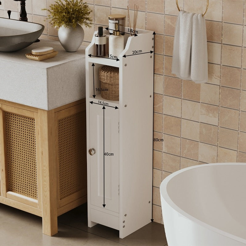 Dulap de baie – Alb – 80 cm – 4 Rafturi – Stil Loft/Modern