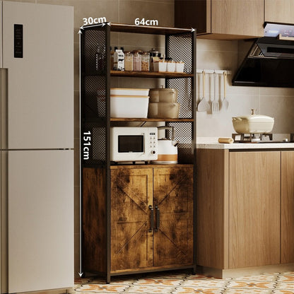 Bufet rustic industrial tip loft, dulap independent, raft, comodă cu sertare, 151 cm