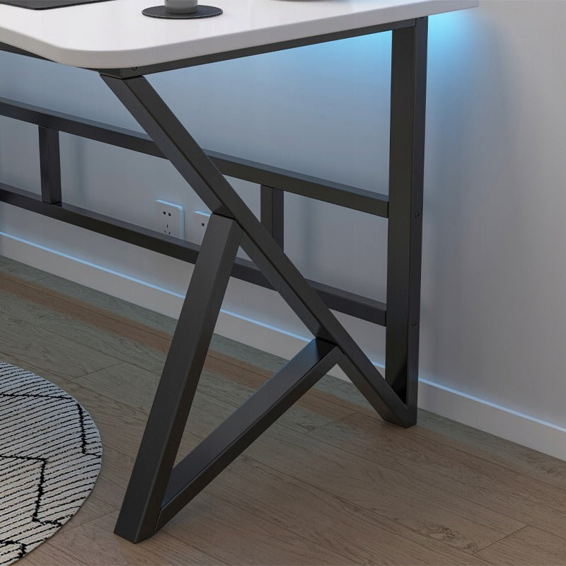 Birou alb modern pentru jocuri, pentru gameri, în stil loft, mare, 120 cm