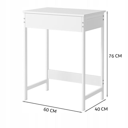 Birou calculator pentru copii cu sertar - alb, 60 cm