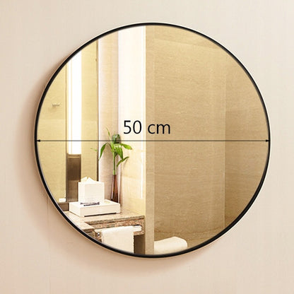 Oglindă rotundă cu ramă subțire - diametru 50 cm, instalare ușoară
