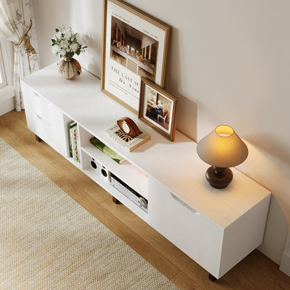 Dulap modern de televiziune în stil scandinav, alb, practic pentru sufrageria în stil loft