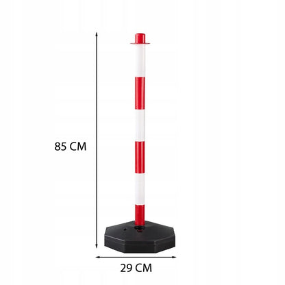 Stâlp de barieră pentru parcare rutieră roșu și alb, 85 cm