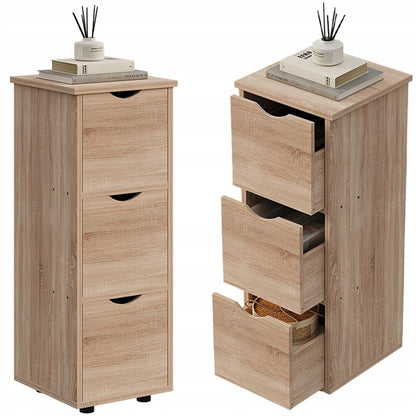 Dulap rustic din stejar cu sertare, îngust, spațios, în stil loft