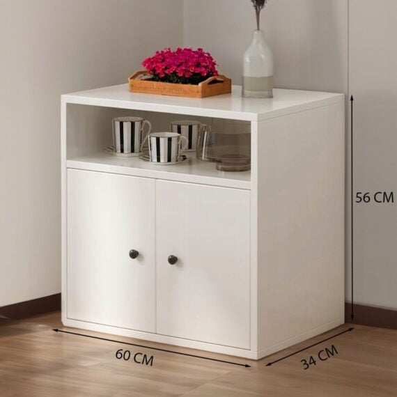 Raft de podea alb în stil scandinav, 56 cm