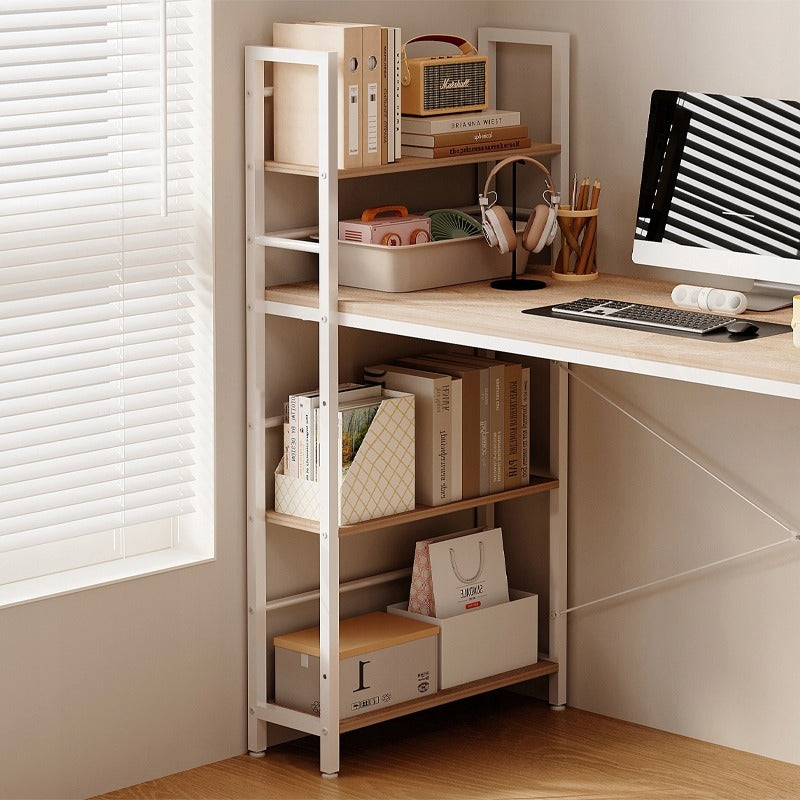 Birou pentru tineri cu bibliotecă pentru computer, maro deschis, stil loft modern, 120 cm