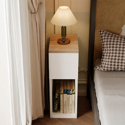 Noptieră îngustă cu sertar – masă cu raft – loft modern – 55 cm