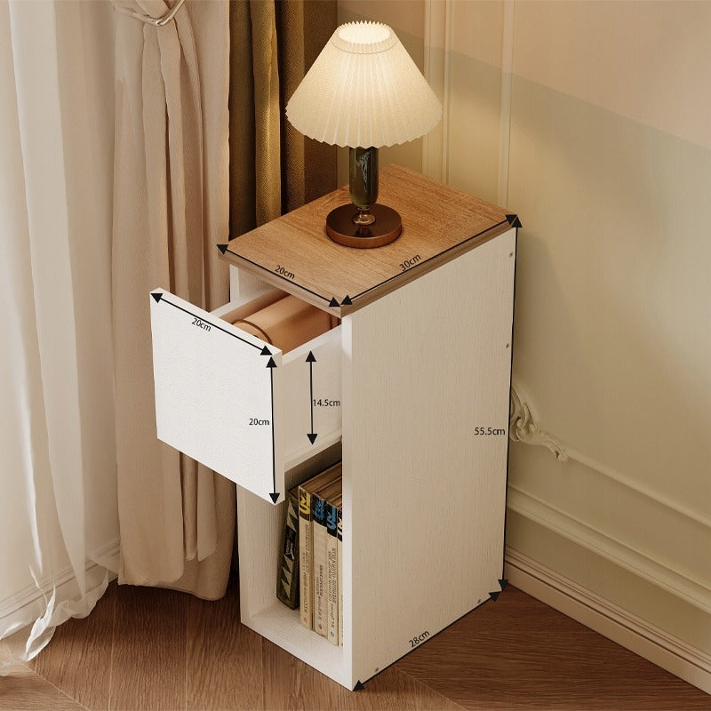 Noptieră îngustă cu sertar – masă cu raft – loft modern – 55 cm