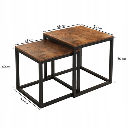 Set de mese de cafea 2 în 1 - mese pătrate pliabile pentru camera de zi