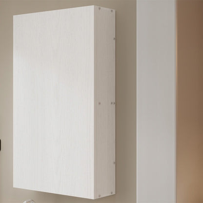 Dulap de baie alb suspendat pe perete cu rafturi, coloană, montat pe perete, stil loft, modern, 80 cm