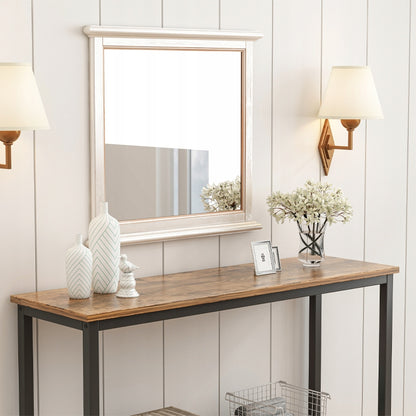 Raft cu etajeră – stil loft industrial, maro rustic, dulap 100 cm