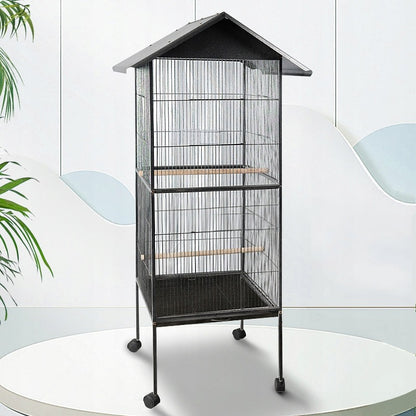 Cușcă metalică mare pentru păsări exotice, volieră pentru papagali și canari
