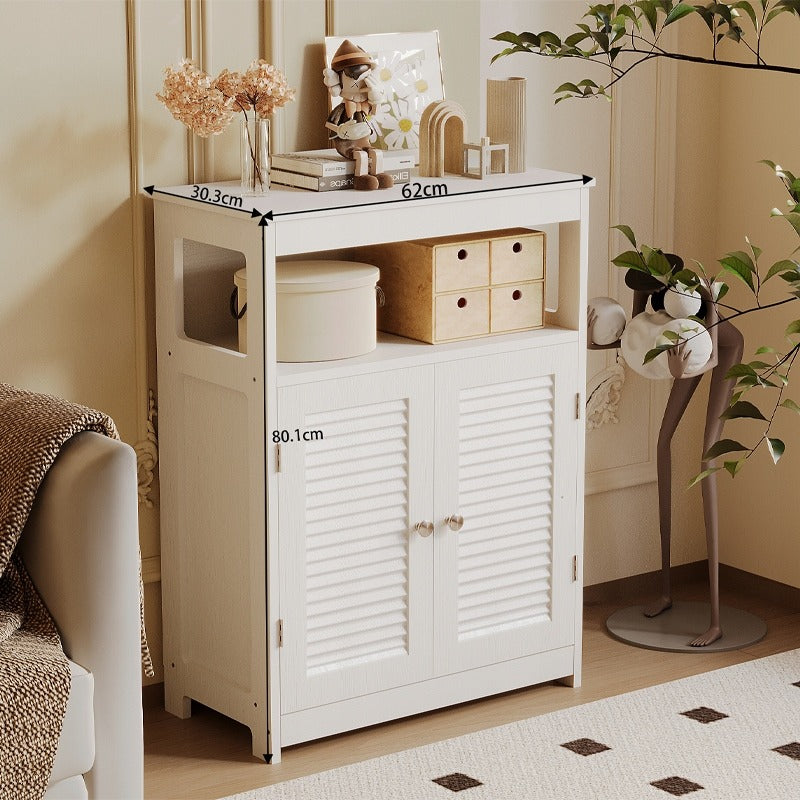 Dulap de baie independent cu raft, stil scandinav loft, alb
