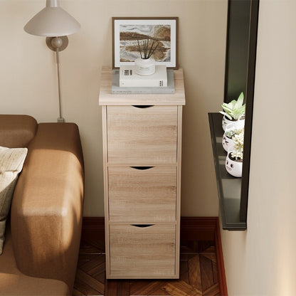 Dulap rustic din stejar cu sertare, îngust, spațios, în stil loft