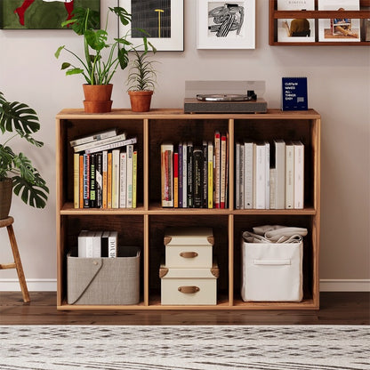 Bibliotecă deschisă, comodă cub 3x2, mansardă spațioasă pentru cărți, birou, rustică