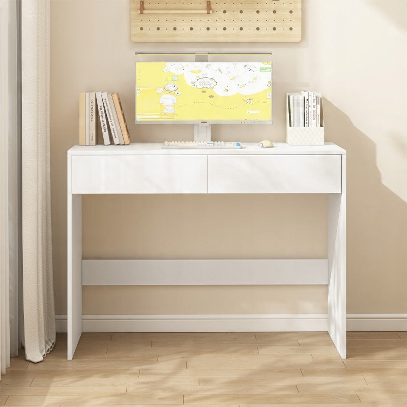 Birou pentru calculator alb modern cu 2 sertare stil loft masă toaletă 100 cm