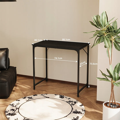 Birou de calculator industrial negru cu masă pentru un birou modern tip loft, 80cm