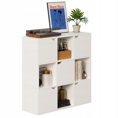 Comodă cu rafturi, 9 rafturi – Stil loft modern – albă