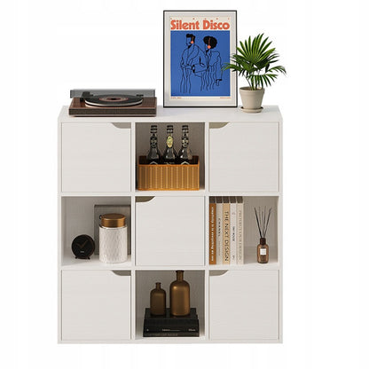 Comodă cu rafturi, 9 rafturi – Stil loft modern – albă