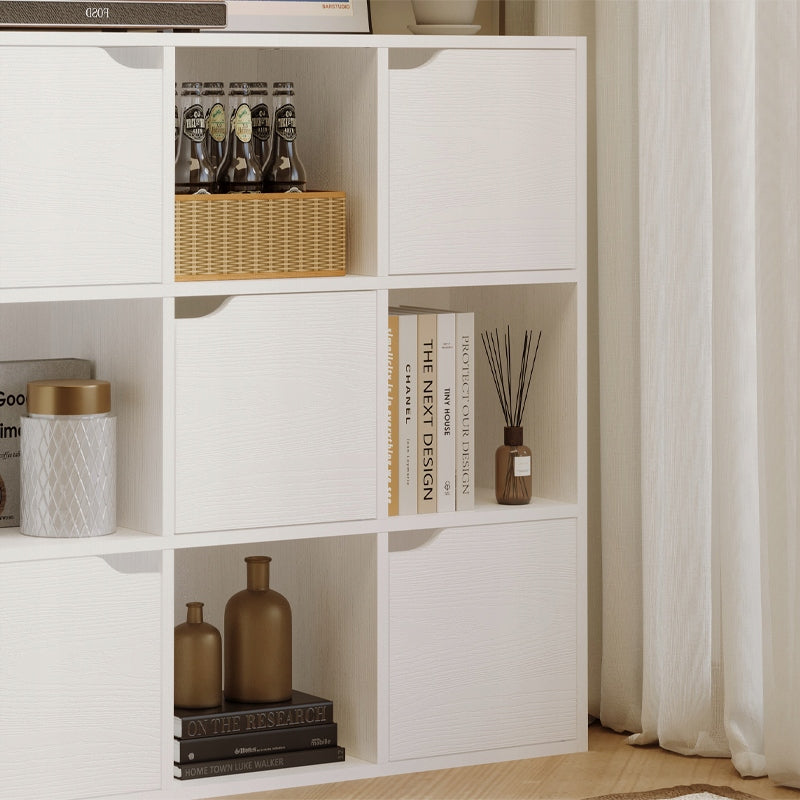 Comodă cu rafturi, 9 rafturi – Stil loft modern – albă