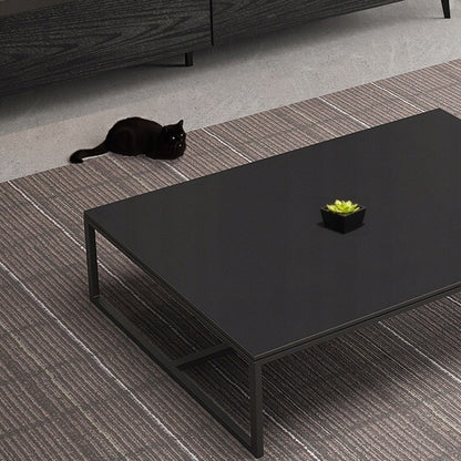 Masă de cafea modernă dreptunghiulară 120 cm negru industrial loft