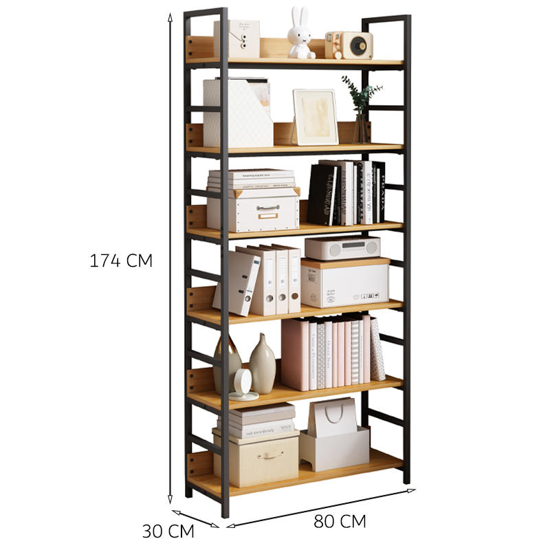 Raft în stil industrial - 174x80x30 cm, MDF și metal, design modern și solid