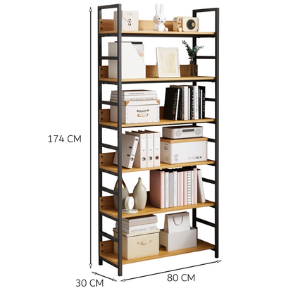 Raft în stil industrial - 174x80x30 cm, MDF și metal, design modern și solid